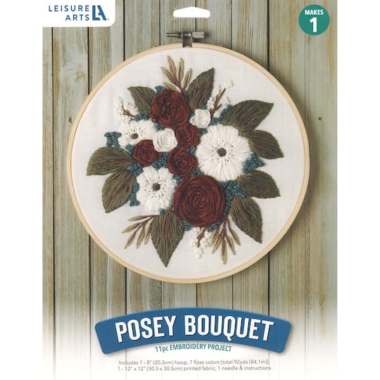 Leisure Arts Posey Bouquet Mini Maker Embroidery Kit 